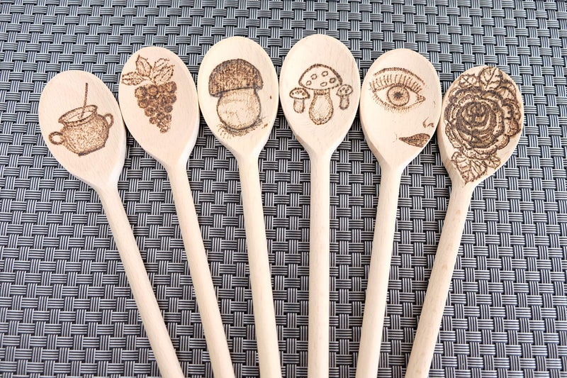 BICB Mini 8-Inch Long Wooden Spoons, Oval Wood Mixing Spoons for Baking, Stirring -Sauce Spoons Made of Natural Beechwood - Set of 6 mini wooden spoons - Image 5